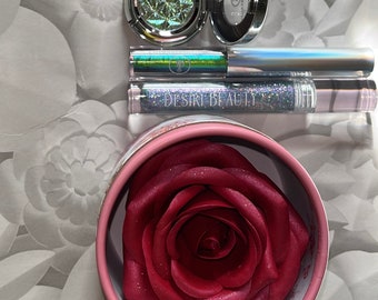 Rosenblüten-Rouge, Multichrome Eyeliner, Holo Lipgloss, Glossy Multichrome, Muttertagsgeschenk