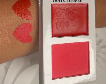 Duo di fard in crema e polvere, palette vegana leggera