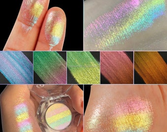 Rainbow highlighter, 26mm Pan, Highlighter Makeup, Holographic Highlighter, Multichrome Eyeshadow