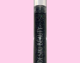 Holographic Black Lipgloss: Vegan Glitter Goth Makeup