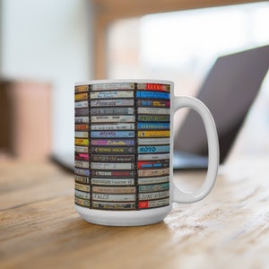 Vintage Cassette Tape Coffee Mug, Gift for Music Lover, Gift for Boyfriend, 80&#39;s Music Lover Gift