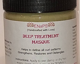 Deep Treatment Masque, Define Curls, Moisturizing, Restoring, Cleanse Scalp, Gets rid of product build Up, Detangles, Dandruff Relief,