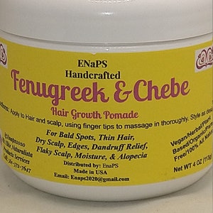 Fenugreek & Chebe Hair Grease great for restoring hair follicles, great for thin hair and individuals with alopecia, no edges, dandruff