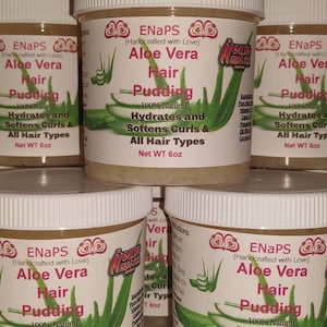 Pure Aloe Vera Hair Pudding Curl definer Moisturizing Stops Shedding Leaves hair soft and silky and smooth. Gives shine