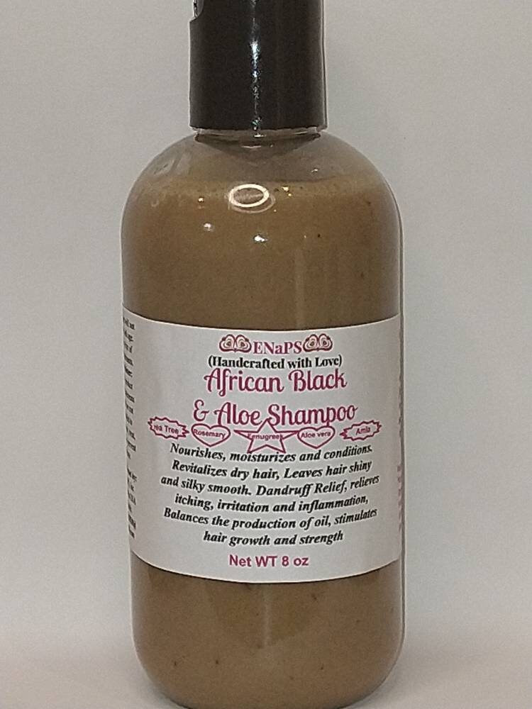 African Black Soap & Aloe Vera Conditioning Detangling Shampoo, Moisturizes, Dandruff Relief, Strengthens, Restores, SLS Free