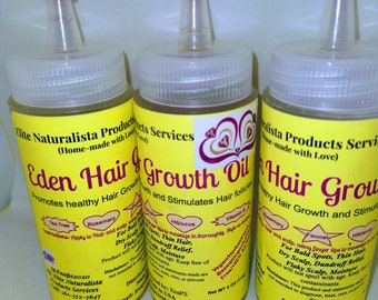 Eden Hair Growth Oil infused with Fenugreek, Tea Tree, Hibiscus, Rosemary, Dht blocker, stimulant, thin hair, bald spots, Alopecia