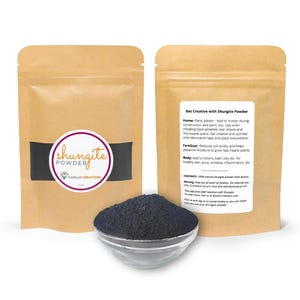 Authentic Fine Shungite Powder | Natural Organic Mineral | Bulk 3 oz | Skin Resin Jewelry Paint Plants | Made from Authentic Shungite Stones