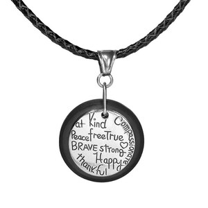 Shungite Inspirational Gratitude Pendant and Necklace