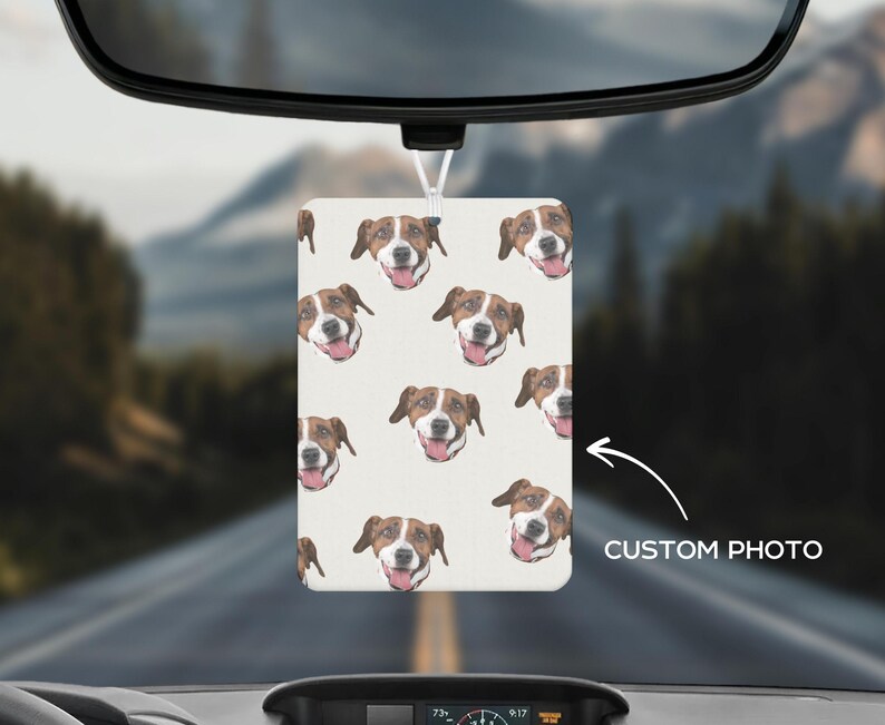 Custom Dog Face Car Air Freshener Ornament, Custom Pet Photo Gift