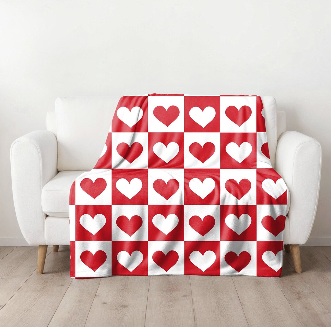 Valentines Day Blanket, Cute Heart Blanket for Valentines Day