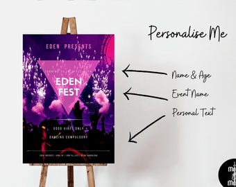 Instant Download: Gig Festival Themed Customizable Digital Templates for Party and Special Occasions