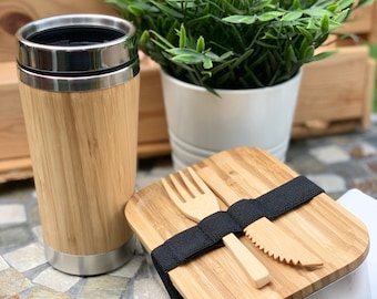 Savannah Bamboo Lunchbox & Bamboo drinking Flash set