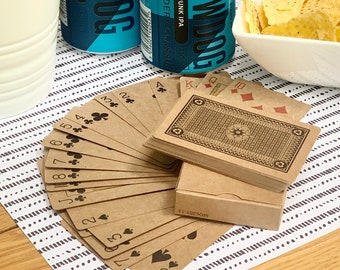 Recycled paper classic playing cards.