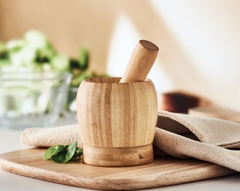 Bamboo Mortar & Pestle