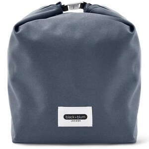 May include: A dark blue canvas tote bag with a black and white label that reads "black+blum LONDON".