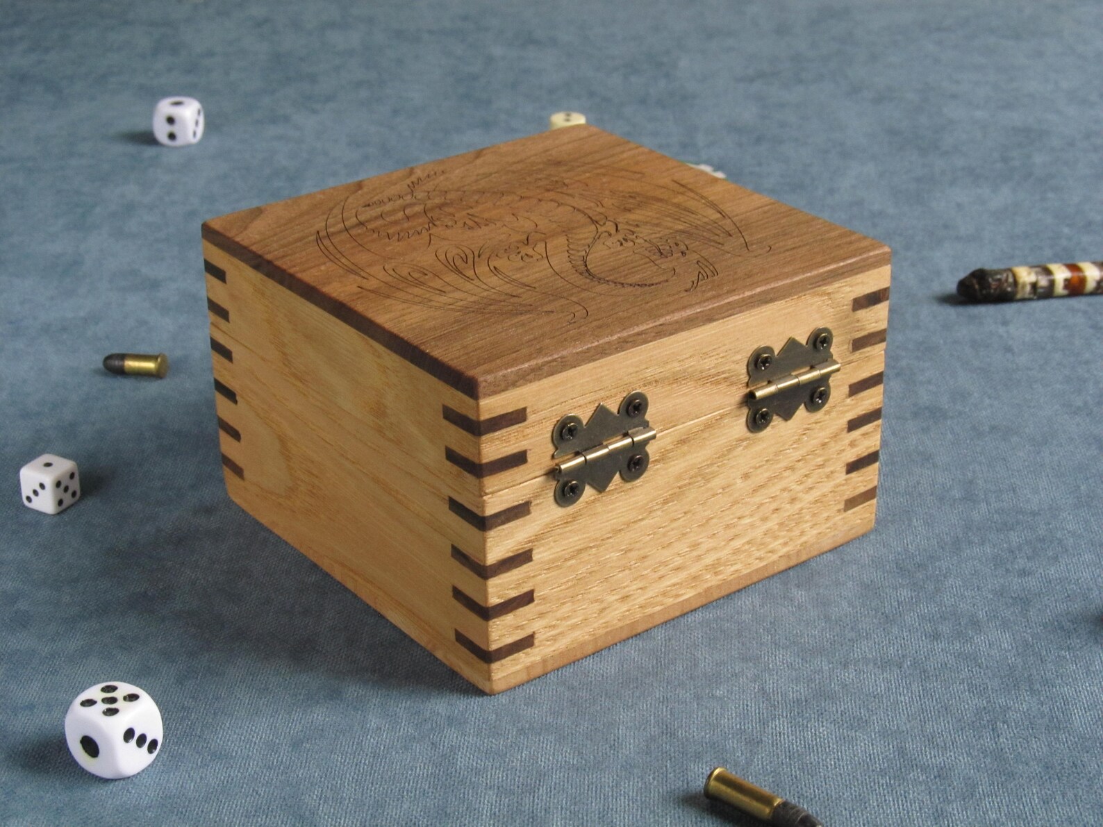 Dice rolling box from natural wood for table game dungeon and Etsy