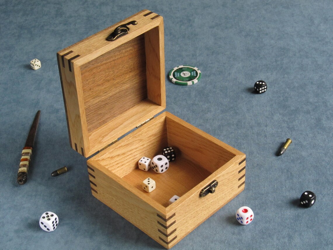 Dice rolling box from natural wood for table game dungeon and Etsy