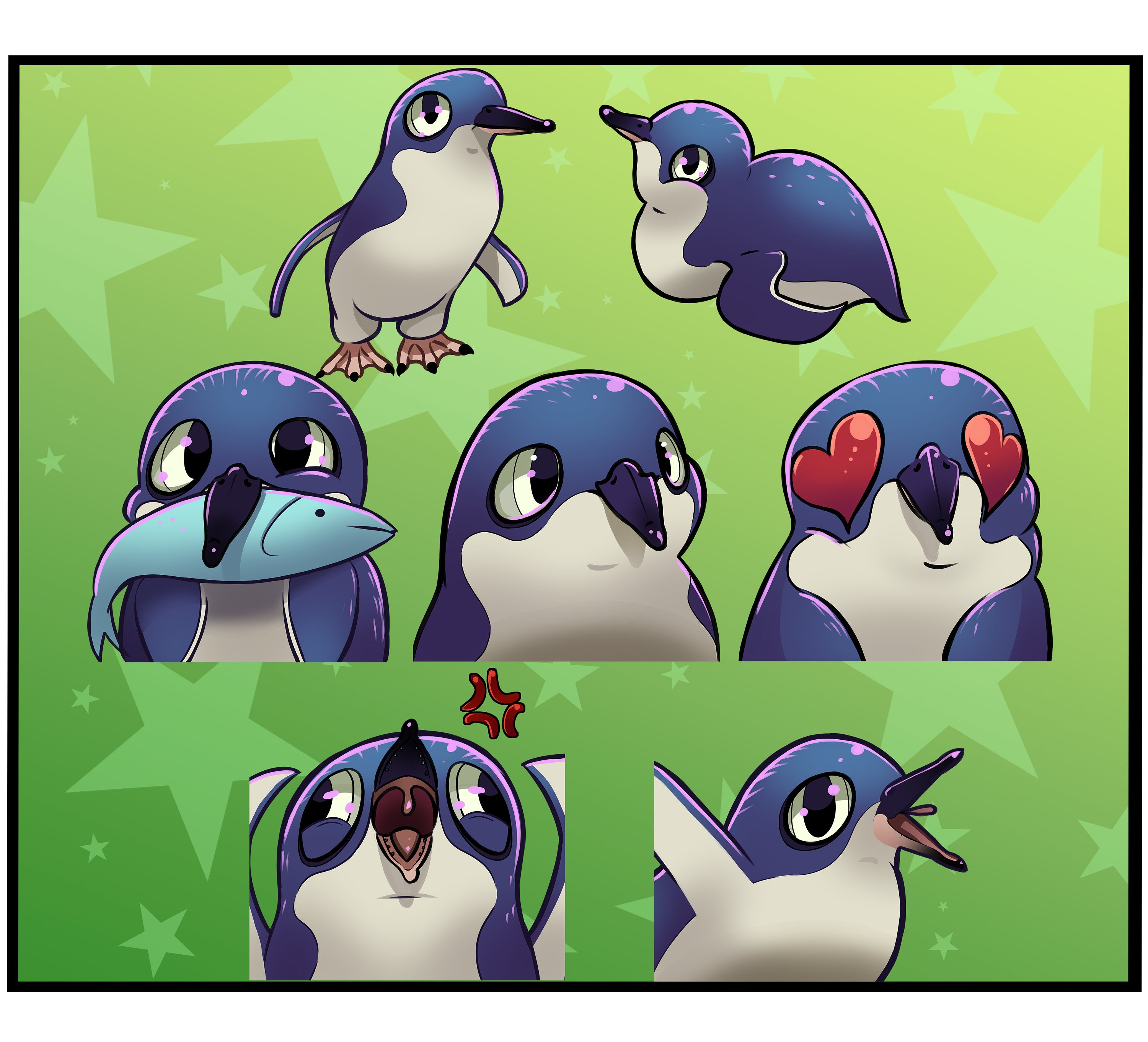 Lindas emociones de pingüinos - Etsy México, image size:3000x2723