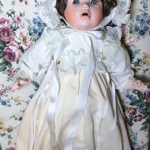 Vintage | Rare | Limited Edition | Studio Editions By Dynasty | Collectible | Porcelain Baby Doll | Pouty Face | Ivory Dress | Tricia