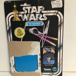 Respaldo de cartón original de Star Wars SOLO para Tie Fighter Toy Kenner 1978 tal como está