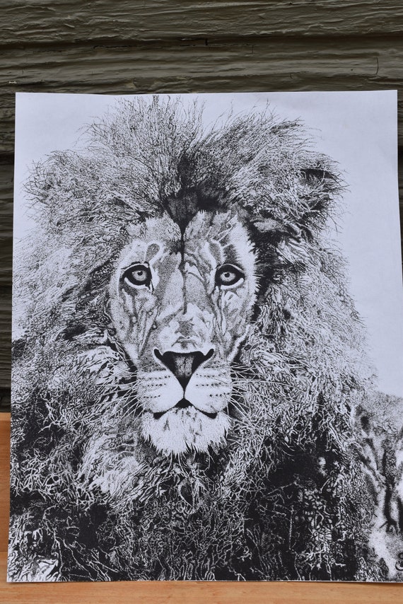 ライオン点描 - Etsy 日本