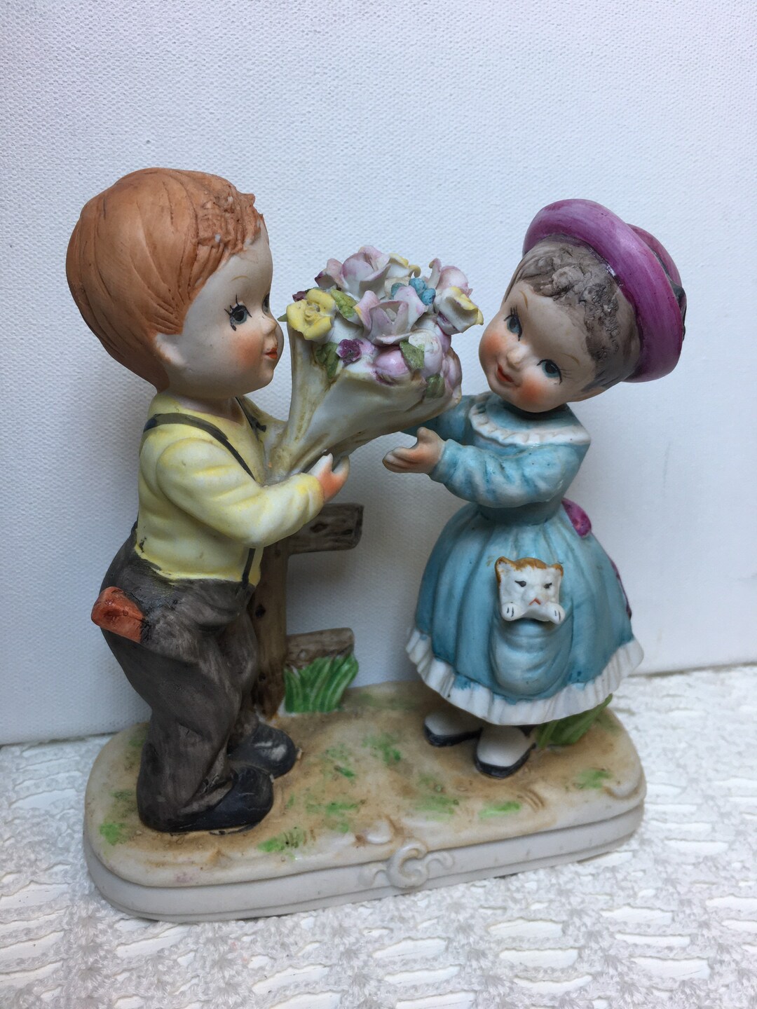 Vintage Norleans Ceramic Bisque Figurine Boy and Etsy