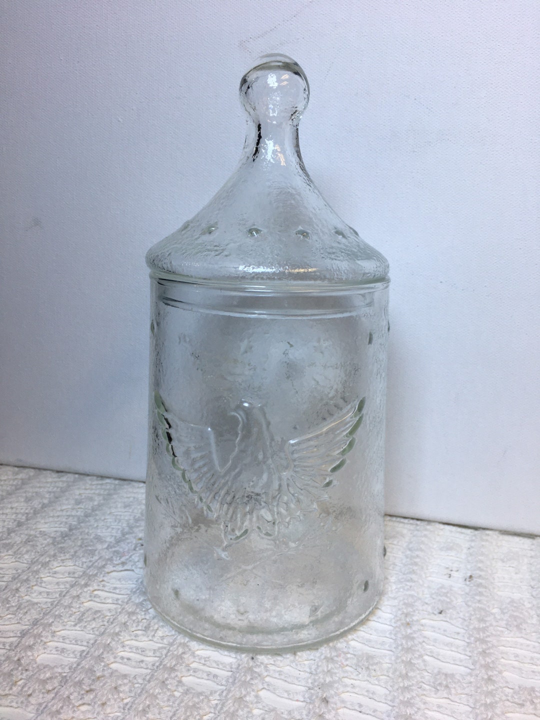 Vintage Glass Apothecary Jar Glass Jar With Lid Etsy