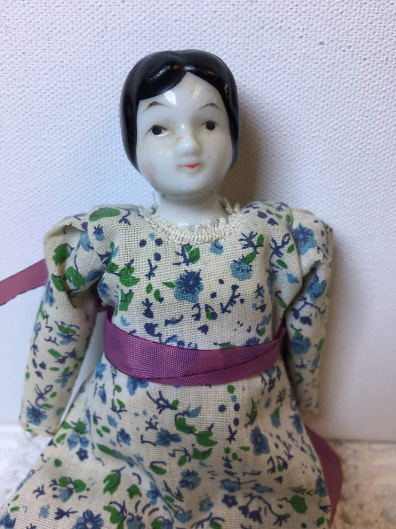 Antique Bisque Cloth Doll Porcelain Doll Victorian Doll 1800s Original Porcelain Hand Painted