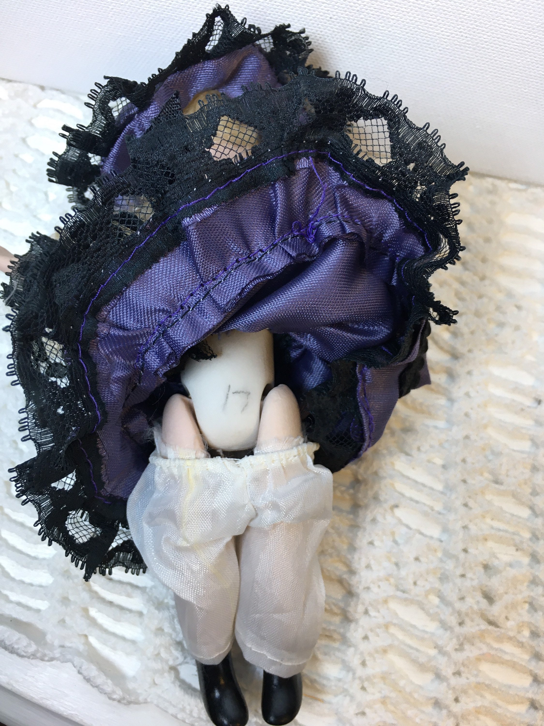 Vintage | Small | Porcelain | Doll W/ Hat | Curly Blonde