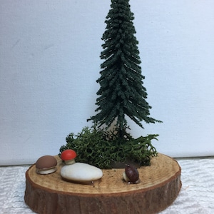Handarbeit |Kunst | Diorama | Feengarten Dekor | Kiefer | Hochzeit | Party | Tafelaufsatz | Display | Pilz | Steine | Moos | Holz | Natur