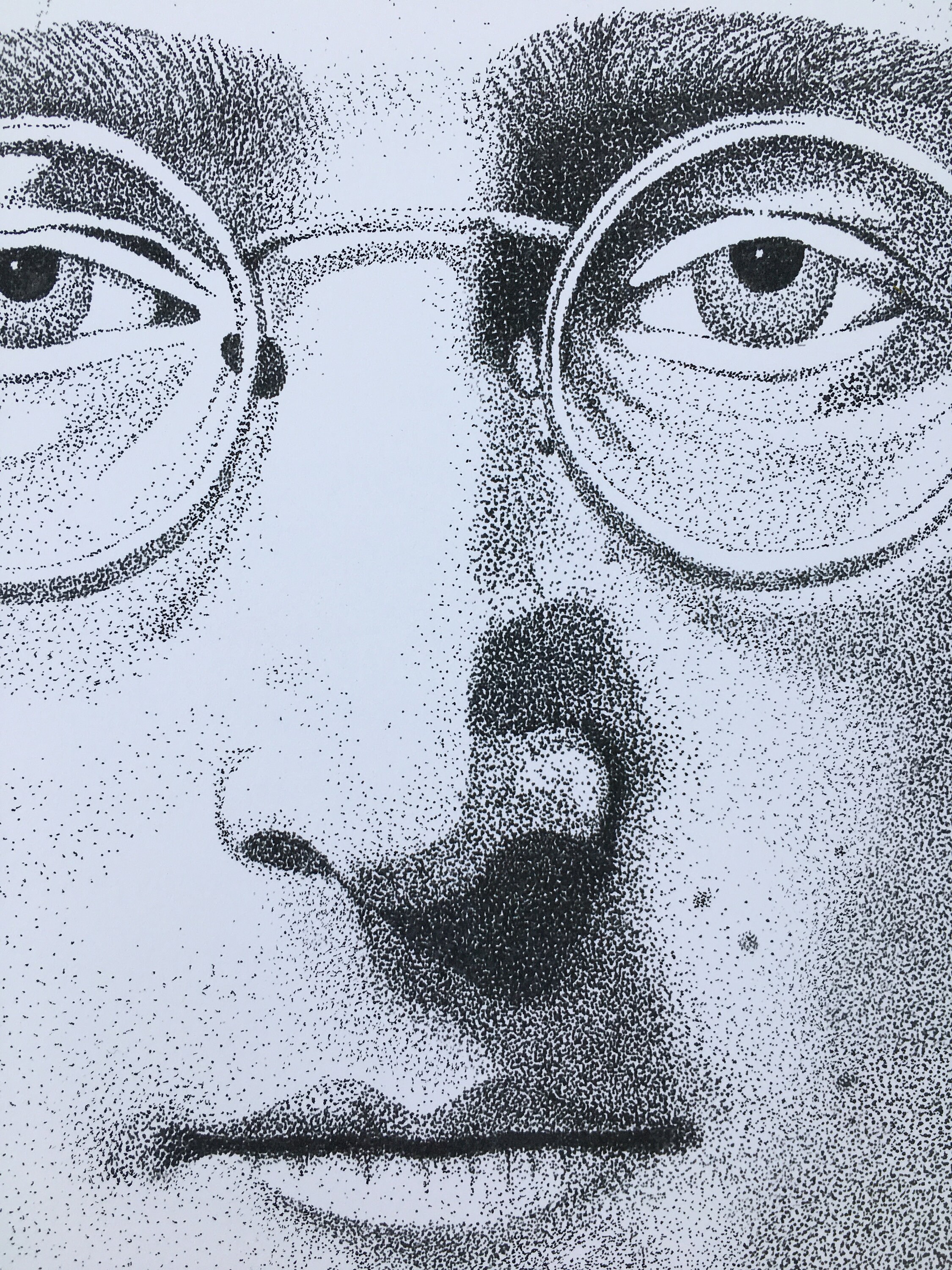 ジョン・レノン | ビートルズ | 点描 | 点描画 | 8x10 プリント | 限定