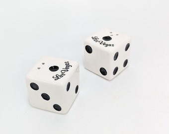 Black and White Dice Salt & Pepper Shakers