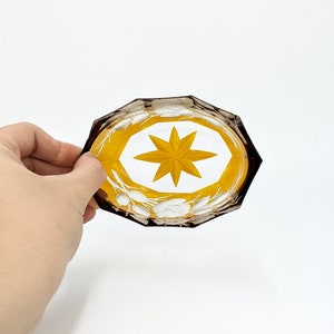 Vintage Amber Crystal Dish image 2