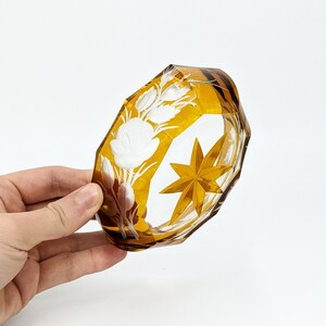 Vintage Amber Crystal Dish image 3
