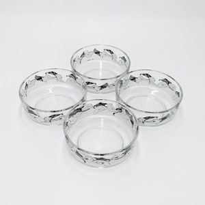Vintage Bormioll Floral Glass Bowl Set, Made in Italy image 3