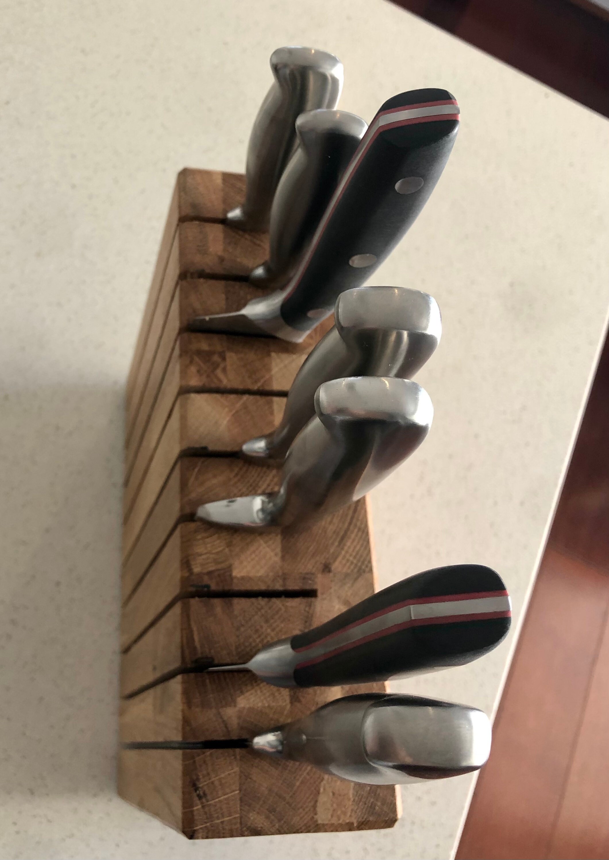 Medium Hand Made Wooden Knife Block in Merbau Timber Storage Etsy Canada