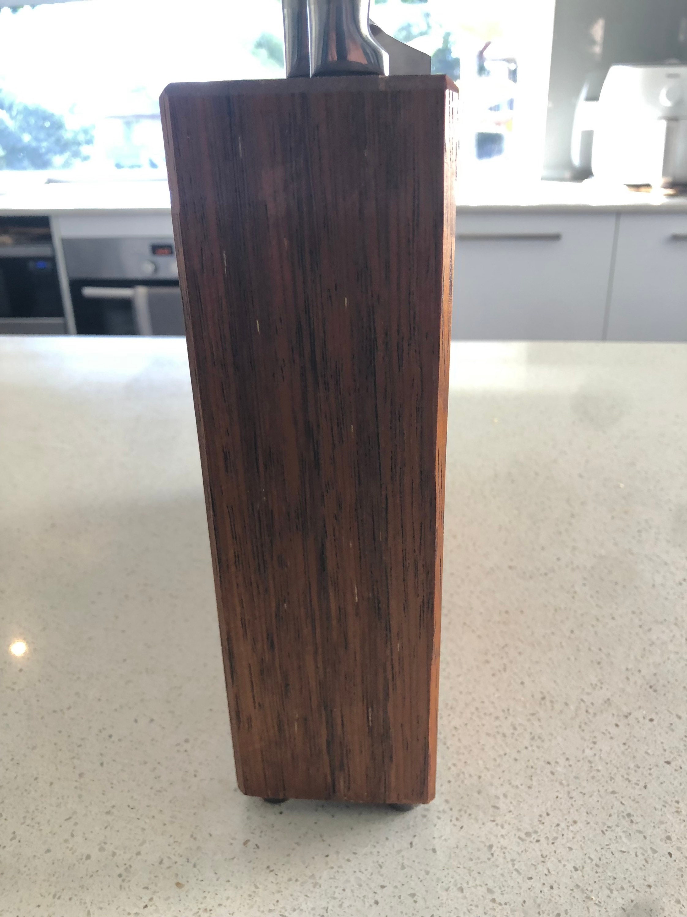 Medium Hand Made Wooden Knife Block in Merbau Timber Storage Etsy Canada