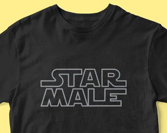 STAR MALE glitter tshirt on WARS against myself movie guerre stellari