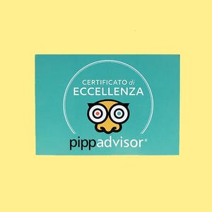 PIPPADVISOR CERTIFICATO di ECCELLENZA sticker adesivo pvc per locali bagni traguardi agonistici medaglia valore tripadvisor style 20 pezzi