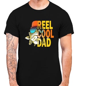 Reel Cool Dad T-shirt Father's Day Gift Top Fishing Father's Day Gift Top Cool Fish With Sunglasses Plus Size Available S-5XL