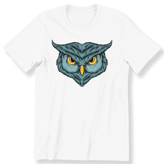 Owl Head For Men And Women T-shirt Owl Lovers Animal Wild Life Gift T-shirt Graphic Art Print T-shirt Plus Size Available S-5XL T-shirt