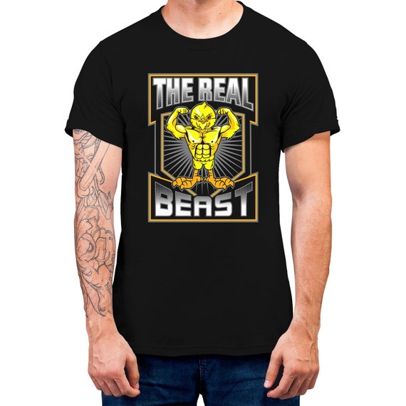 The Real Beast Men's T-shirt Gym Body Builder Funny Chicken T-shirt