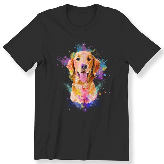 Golden Retriever  For Men And Women Top Rainbow  Graphic Tee For Dog Lovers Perfect Gift Plus Size Available Premium Top