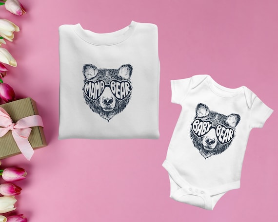 Mama Bear And Baby Bear,Matching Sweatshirt And Babygrow, Mother's Day Gift,Family Gift,Baby Bear Babygrow, Mama Bear Sweatshirt