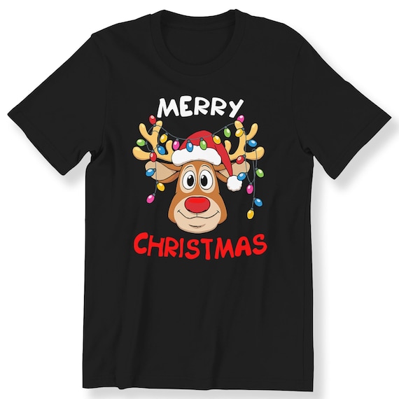 Merry Christmas Reindeer For Men Women And Kids Adult Cute T-shirt Xmas Gift T-shirt Festive Reindeer Tee Family Christmas T-shirt