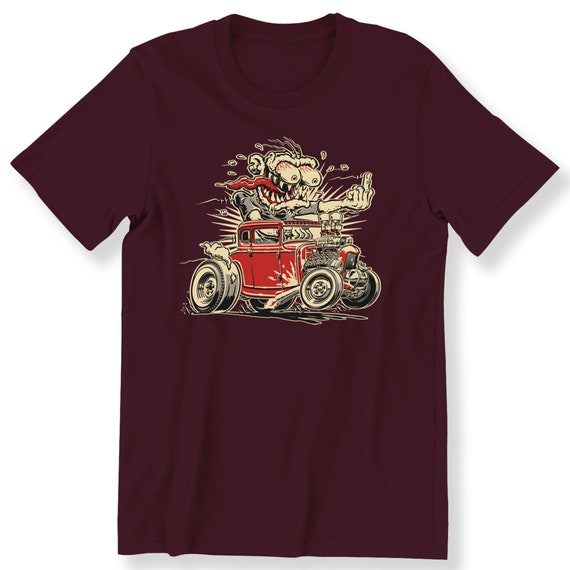 Men's Ladies Hot Rod Coupe With Weirdo Monster T-shirt Funny Gift Top