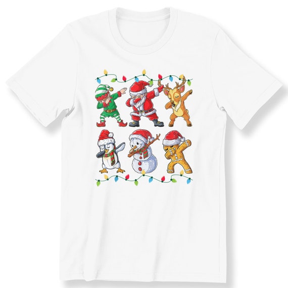 Christmas Dabbing Friends Men's Ladies Kids T-shirt Festive Christmas Gift Top