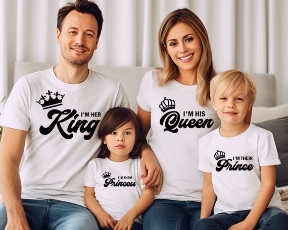 Family Matching Shirts For Men Women And Kids T-shirt King Queen Prince Princess Tees Family Gift T-shirts