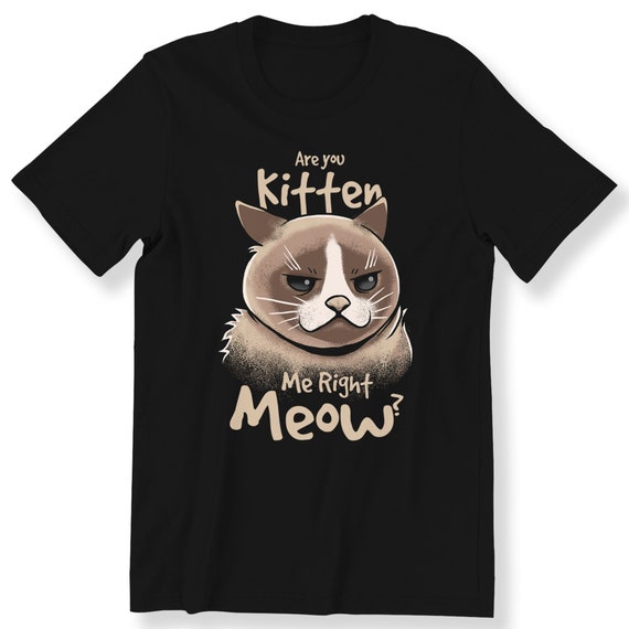 Cat Lovers For Men And Women T-shirt Are You Kitten Me Right Meow Graphic Tee Cat Lovers Gift Top Plus Size Available