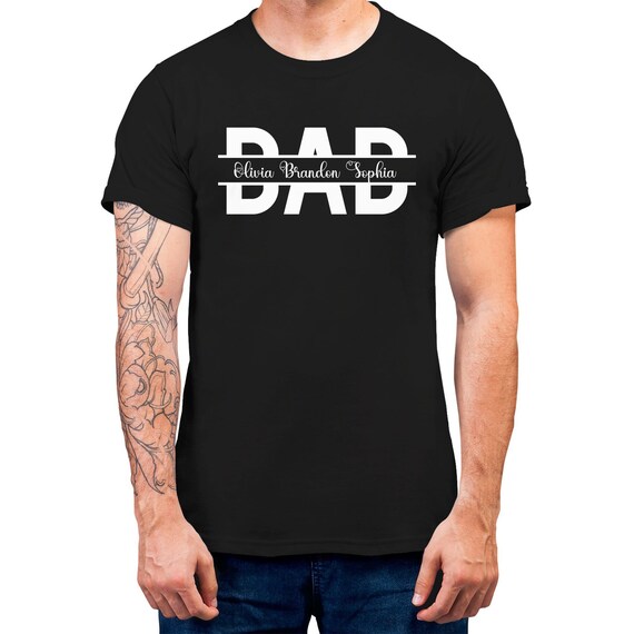 Personalised Dad T-shirt With Children Names, (Add name) Fathers Day Gift T-shirt, Unique T-shirt,Gift T-shirt For Dad